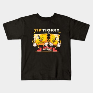 VIP Ticket, cartoon mascot character truncated tickets Kids T-Shirt